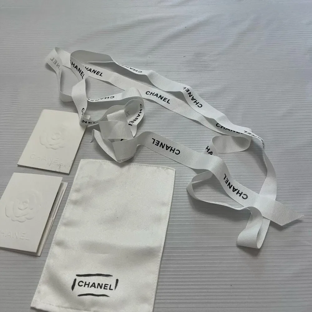 CHANEL HANDBAG CLEANING SOFT CLOTH and WHITE RIBBON